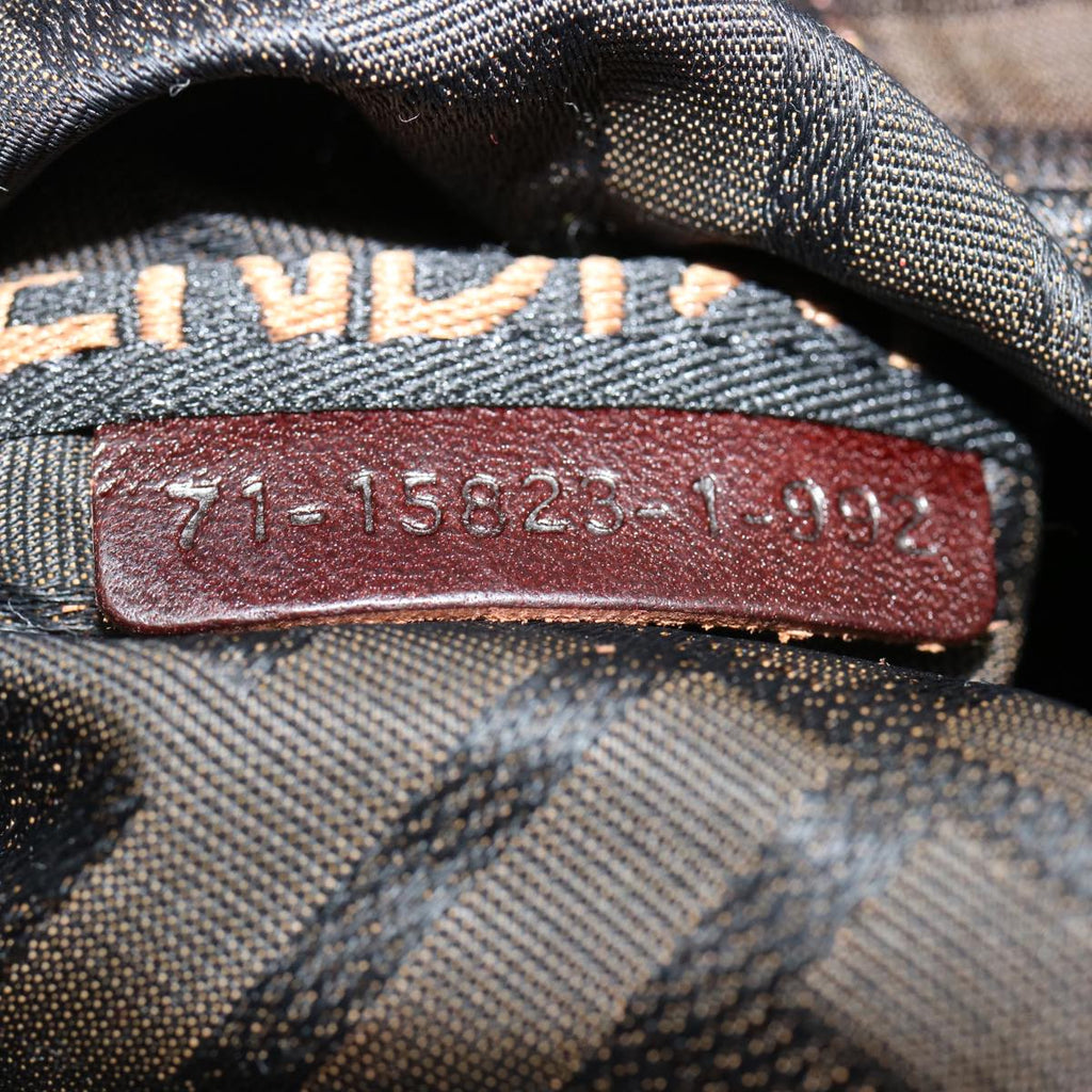 FENDI Zucca Canvas Hand Bag Brown Blackep4011