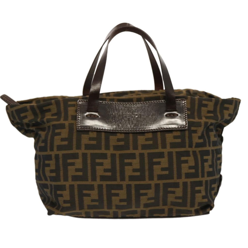 FENDI Zucca Canvas Hand Bag Brown Blackep4011