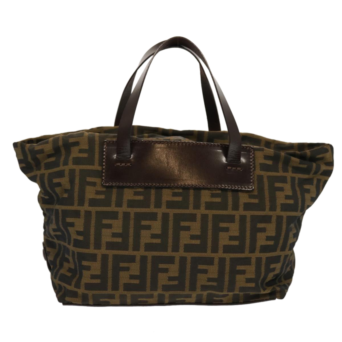 FENDI Zucca Canvas Hand Bag Brown Blackep4011
