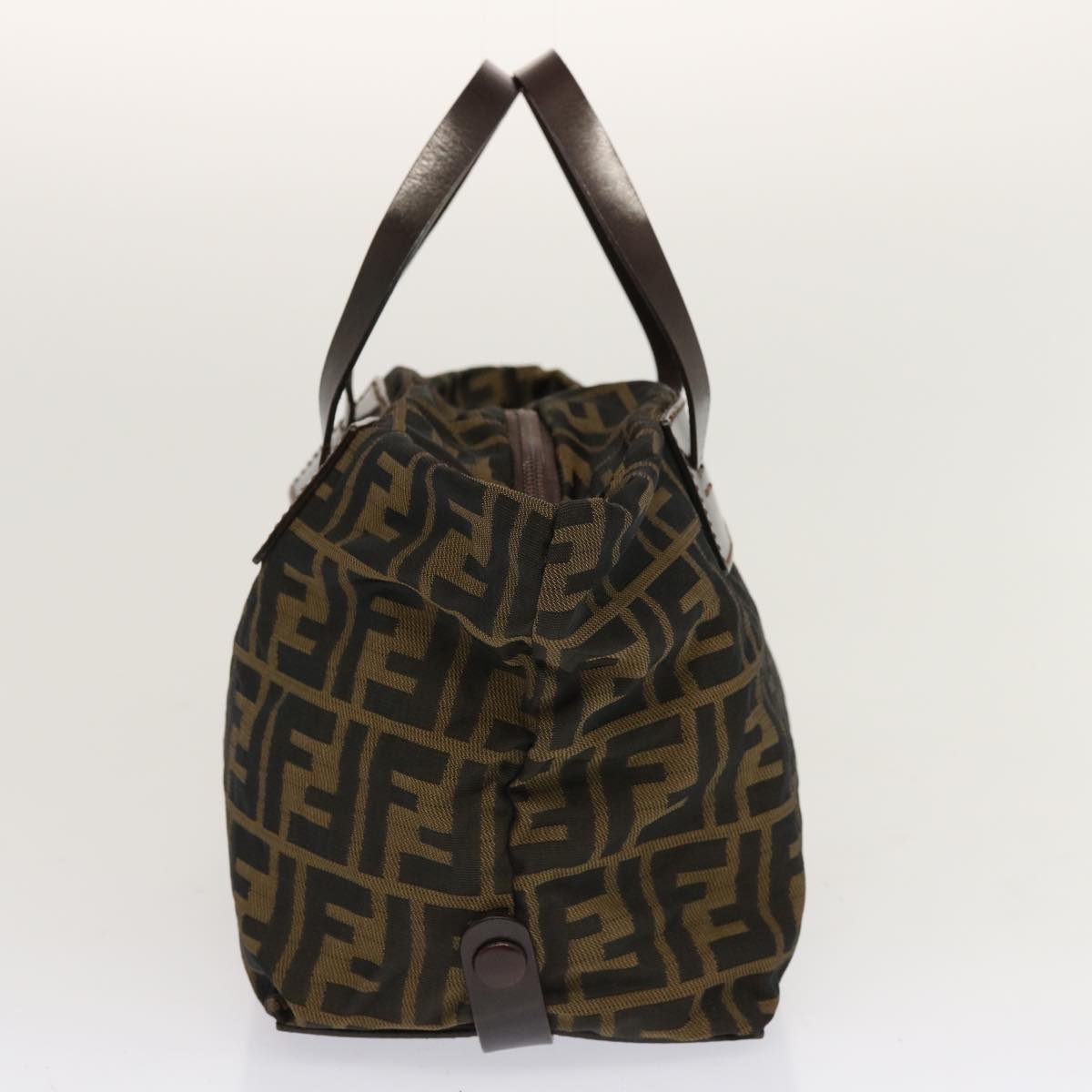 FENDI Zucca Canvas Hand Bag Brown Blackep4011