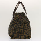 FENDI Zucca Canvas Hand Bag Brown Blackep4011