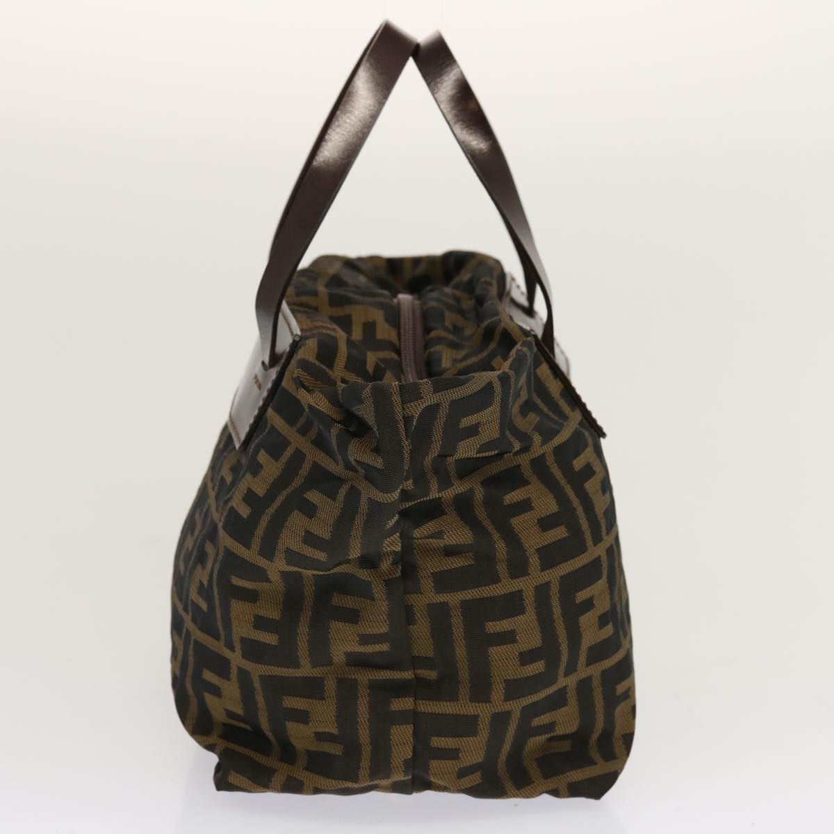 FENDI Zucca Canvas Hand Bag Brown Blackep4011