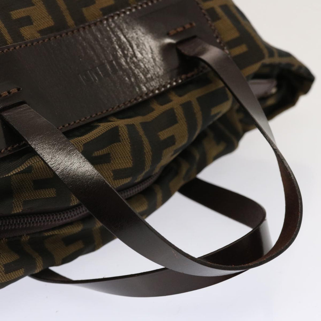 FENDI Zucca Canvas Hand Bag Brown Blackep4011