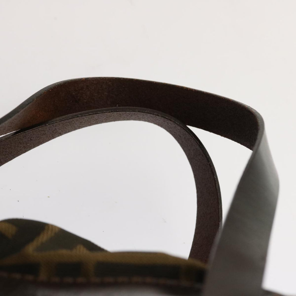 FENDI Zucca Canvas Hand Bag Brown Blackep4011