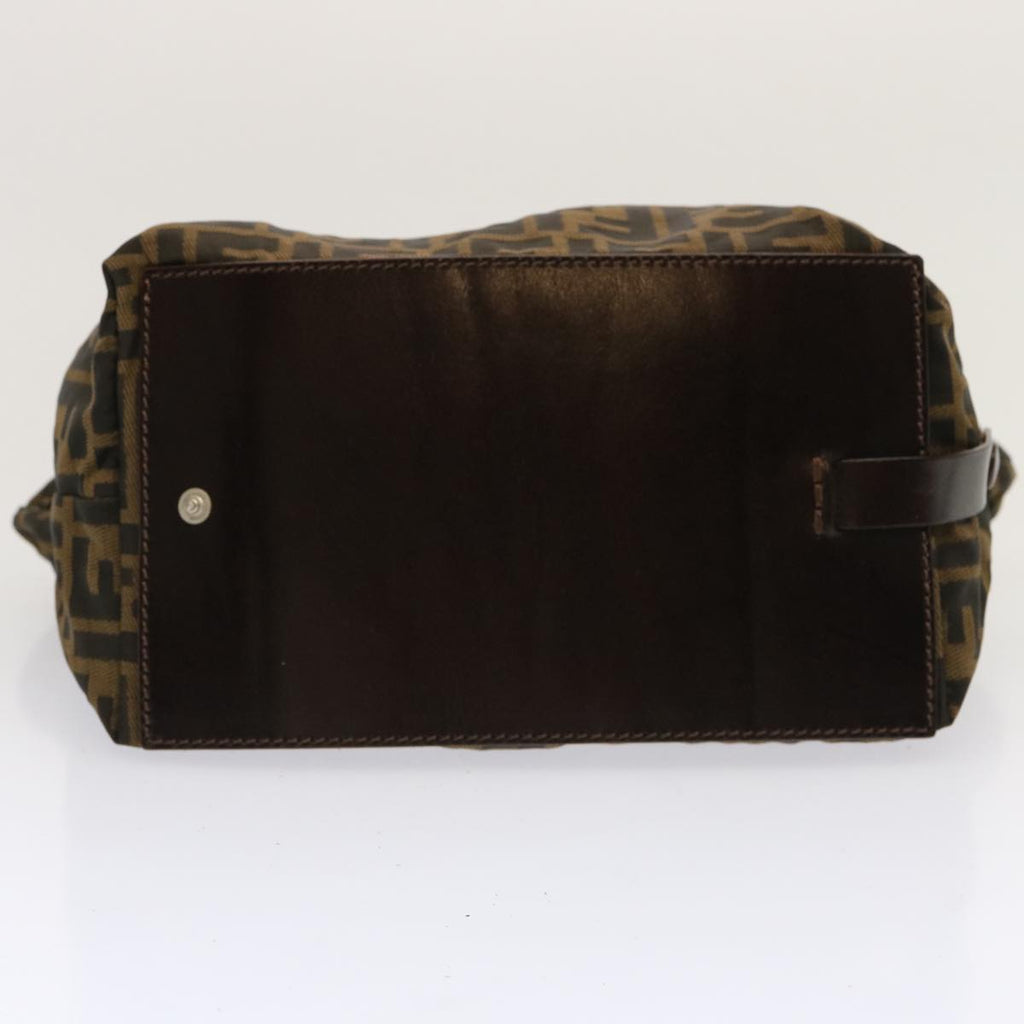 FENDI Zucca Canvas Hand Bag Brown Blackep4011