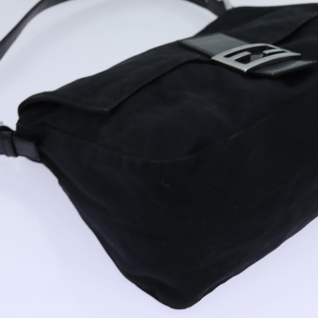 FENDI Mamma Baguette Shoulder Bag Nylon Black 2321 26325 079ep4022