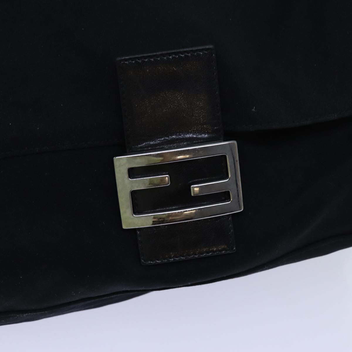 FENDI Mamma Baguette Shoulder Bag Nylon Black 2321 26325 079ep4022