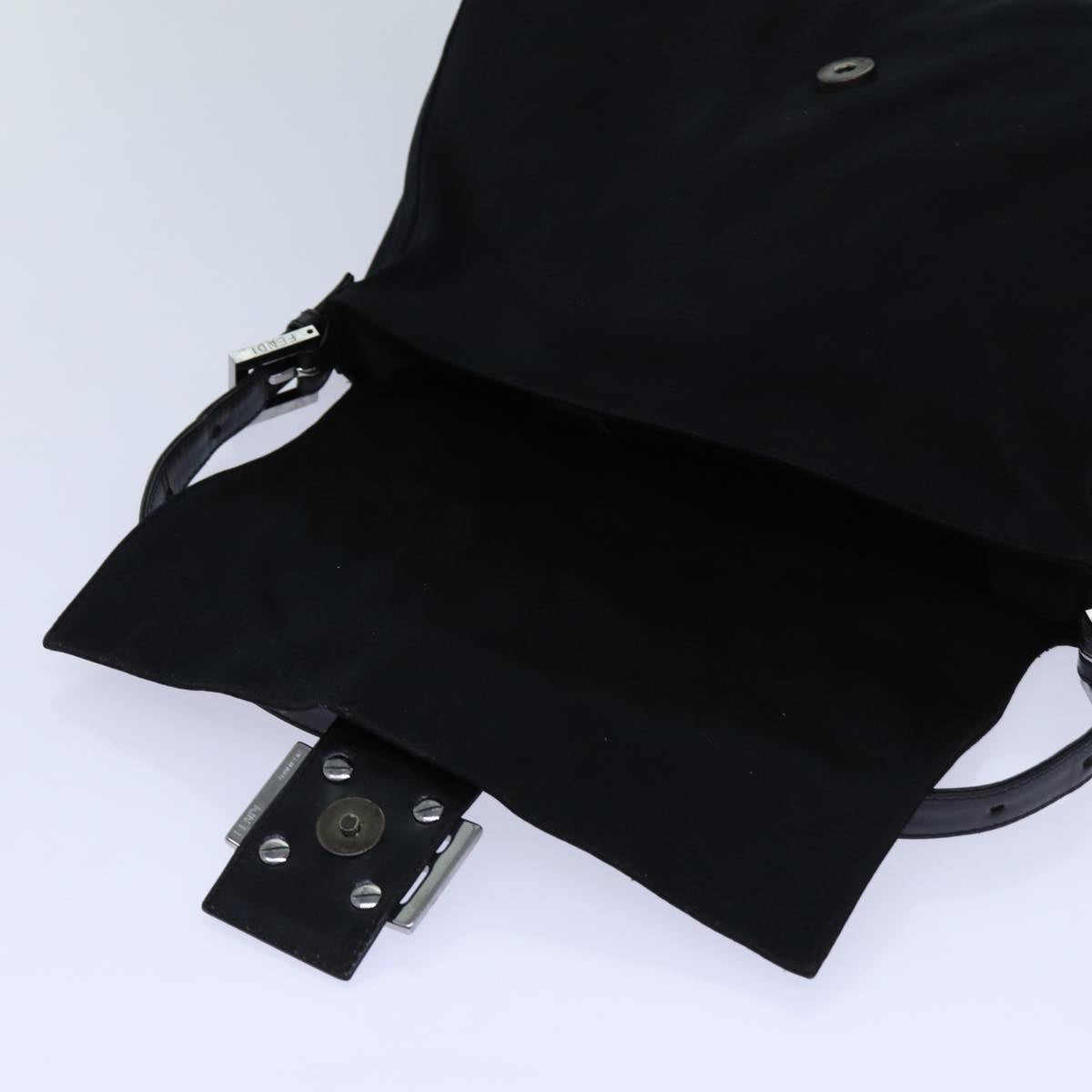 FENDI Mamma Baguette Shoulder Bag Nylon Black 2321 26325 079ep4022