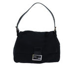 FENDI Mamma Baguette Shoulder Bag Nylon Black 2321 26325 079ep4022