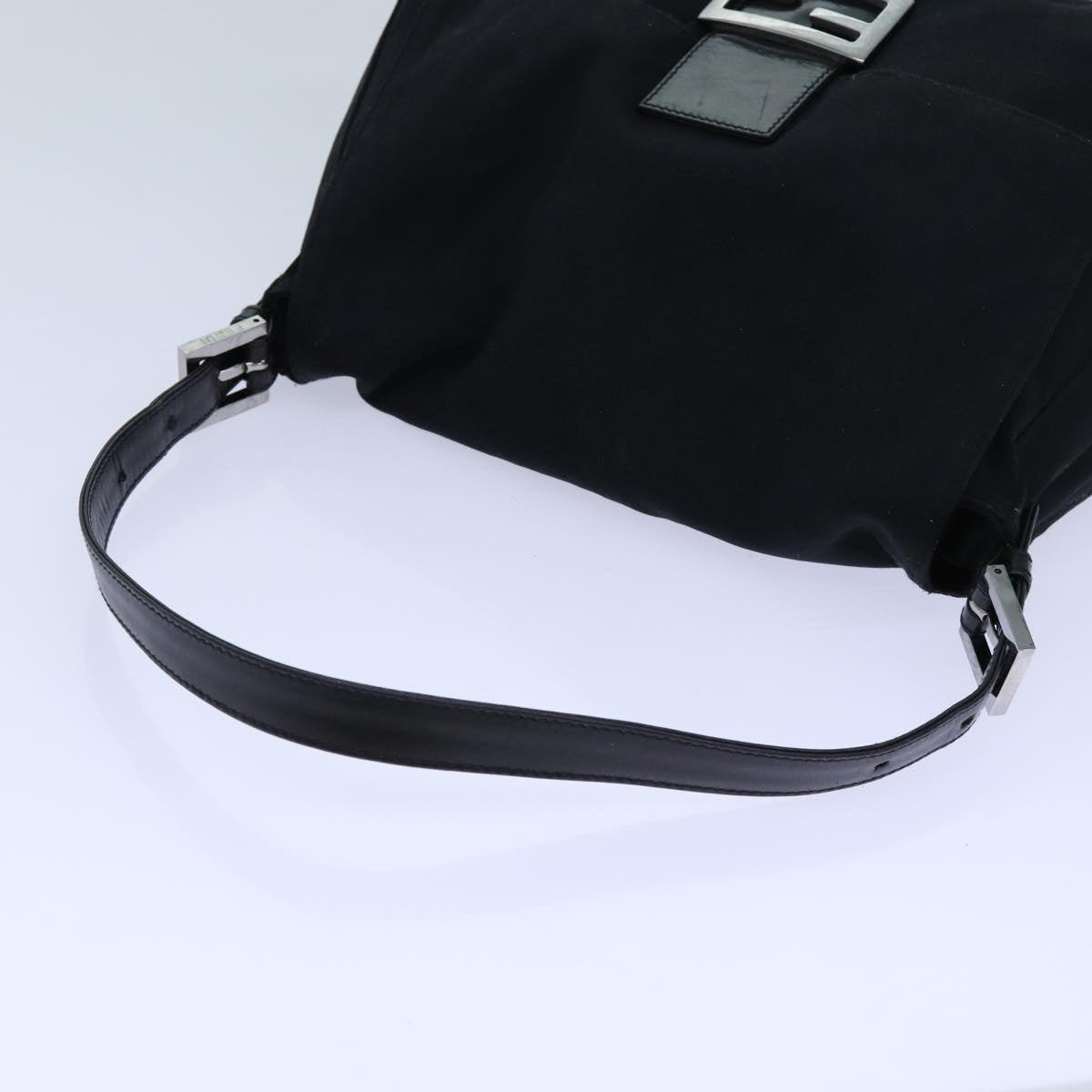 FENDI Mamma Baguette Shoulder Bag Nylon Black 2321 26325 079ep4022