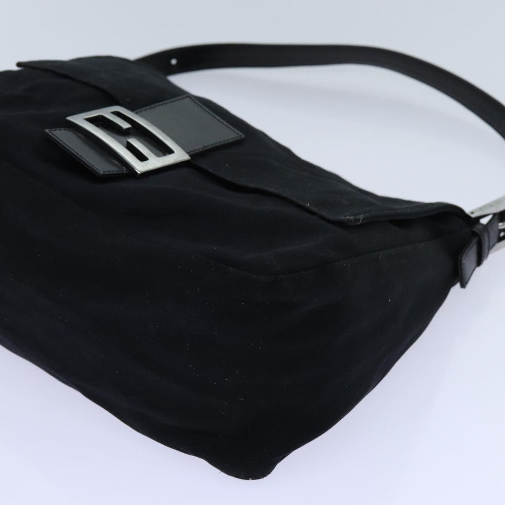 FENDI Mamma Baguette Shoulder Bag Nylon Black 2321 26325 079ep4022