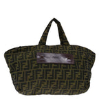 FENDI Zucca Canvas Hand Bag Brown Blackep4023