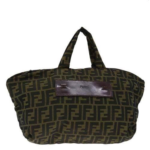 FENDI Zucca Canvas Hand Bag Brown Blackep4023