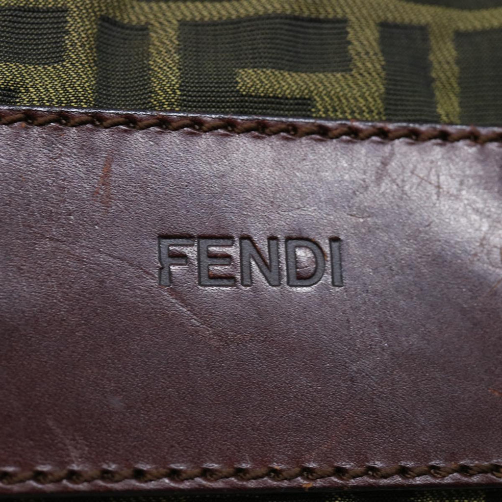 FENDI Zucca Canvas Hand Bag Brown Blackep4023