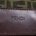 FENDI Zucca Canvas Hand Bag Brown Blackep4023