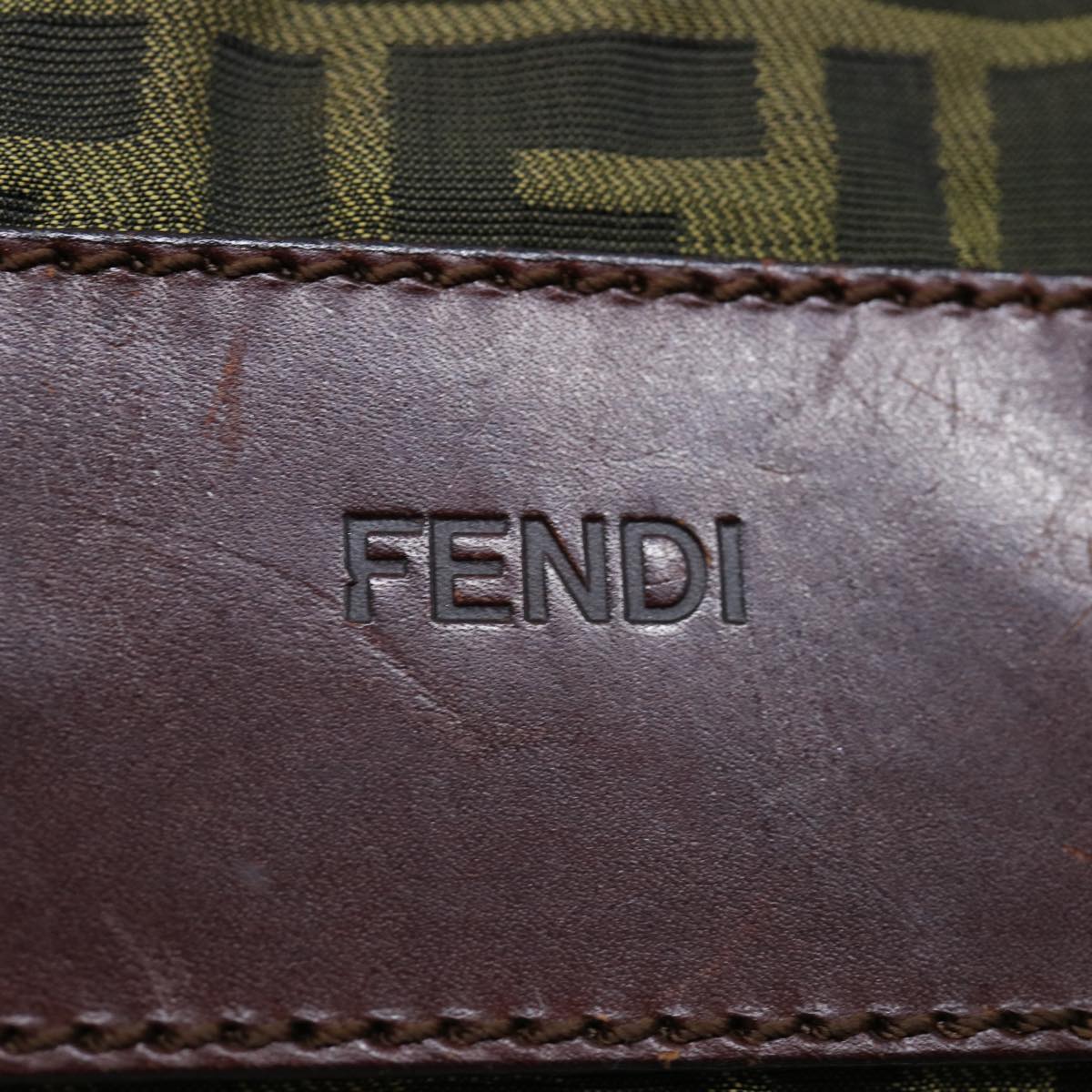 FENDI Zucca Canvas Hand Bag Brown Blackep4023
