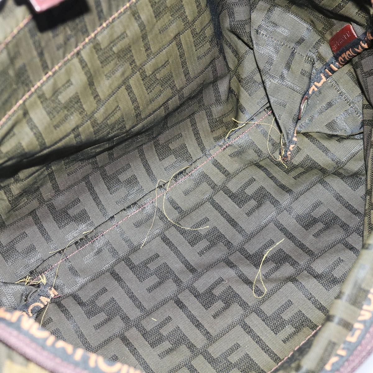 FENDI Zucca Canvas Hand Bag Brown Blackep4023
