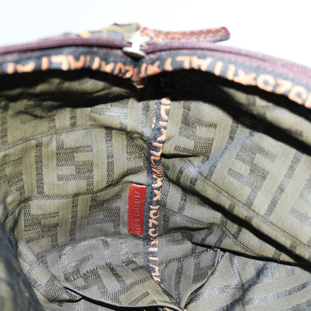 FENDI Zucca Canvas Hand Bag Brown Blackep4023