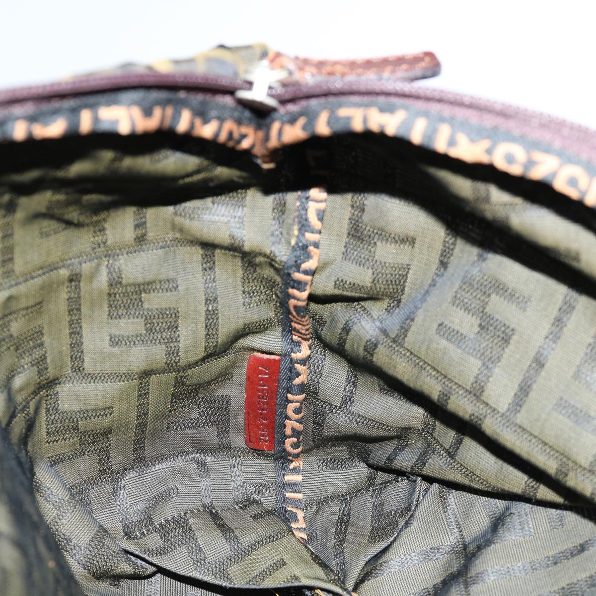 FENDI Zucca Canvas Hand Bag Brown Blackep4023