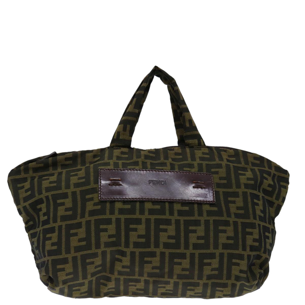 FENDI Zucca Canvas Hand Bag Brown Blackep4023