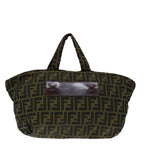 FENDI Zucca Canvas Hand Bag Brown Blackep4023