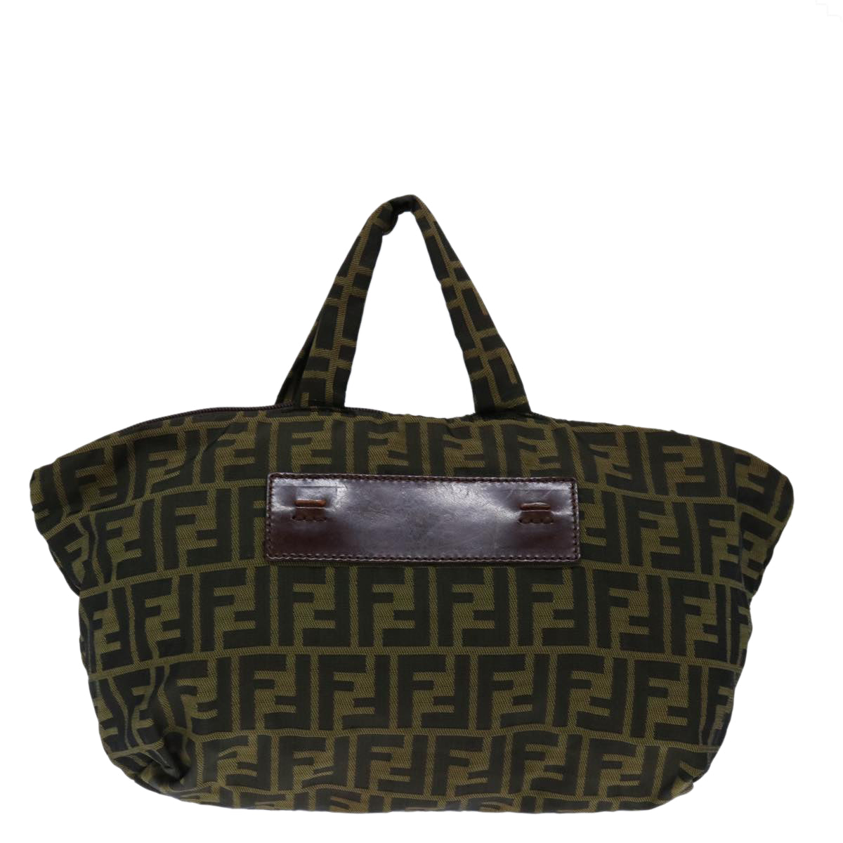 FENDI Zucca Canvas Hand Bag Brown Blackep4023