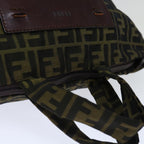 FENDI Zucca Canvas Hand Bag Brown Blackep4023