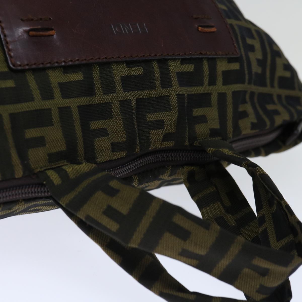 FENDI Zucca Canvas Hand Bag Brown Blackep4023