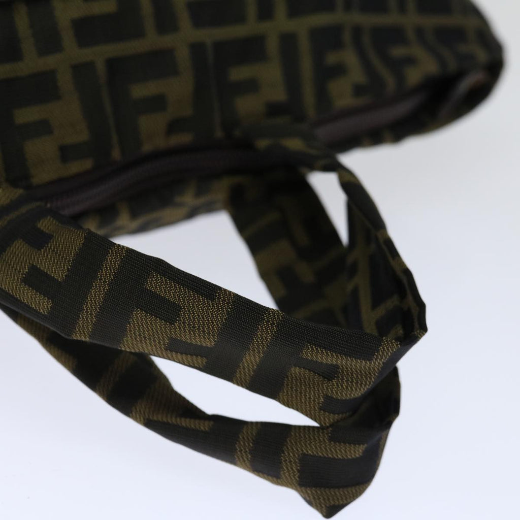 FENDI Zucca Canvas Hand Bag Brown Blackep4023