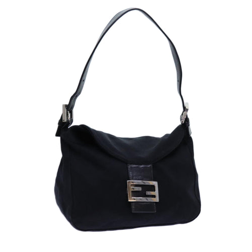 FENDI Mamma Baguette Shoulder Bag Nylon Blackep4044