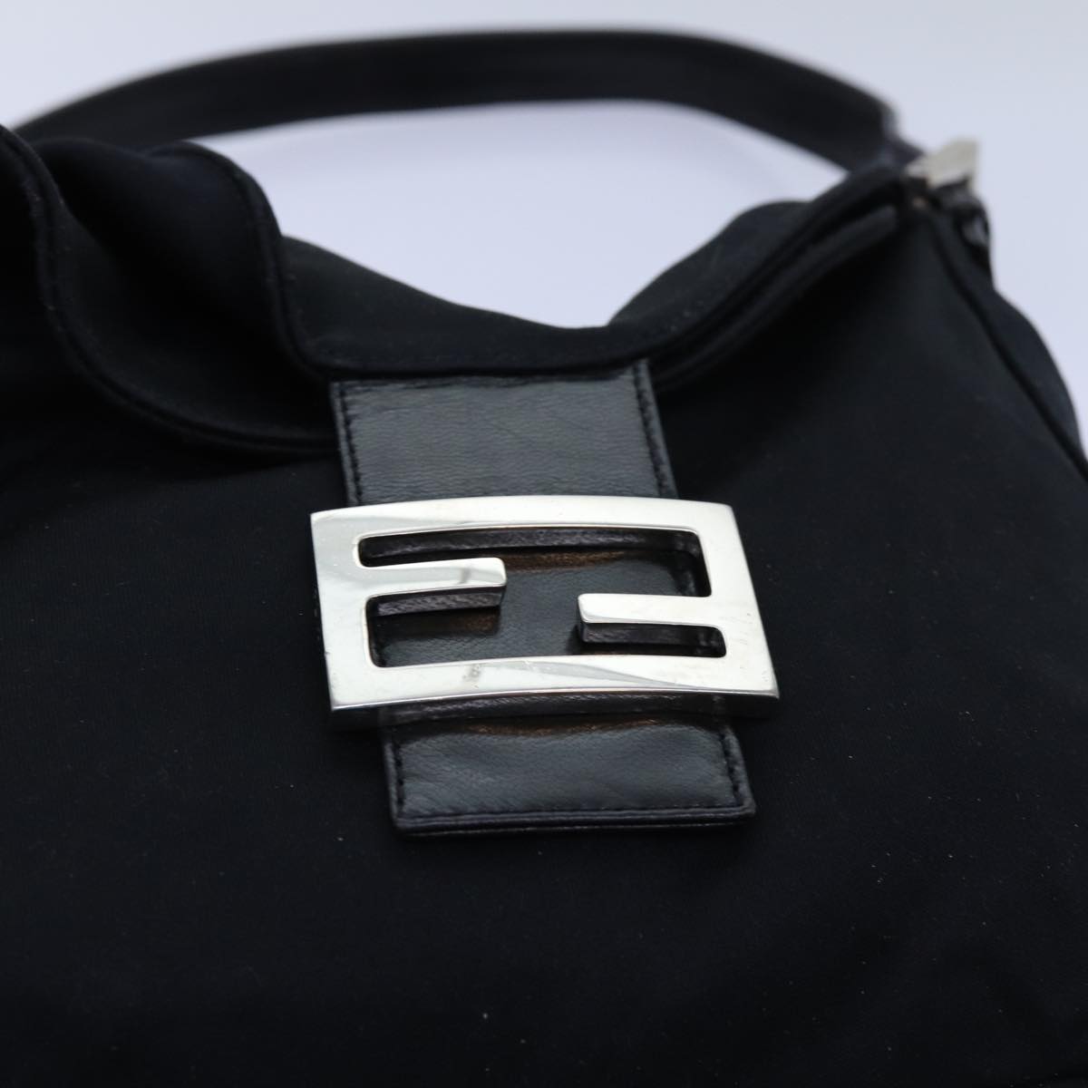 FENDI Mamma Baguette Shoulder Bag Nylon Blackep4044