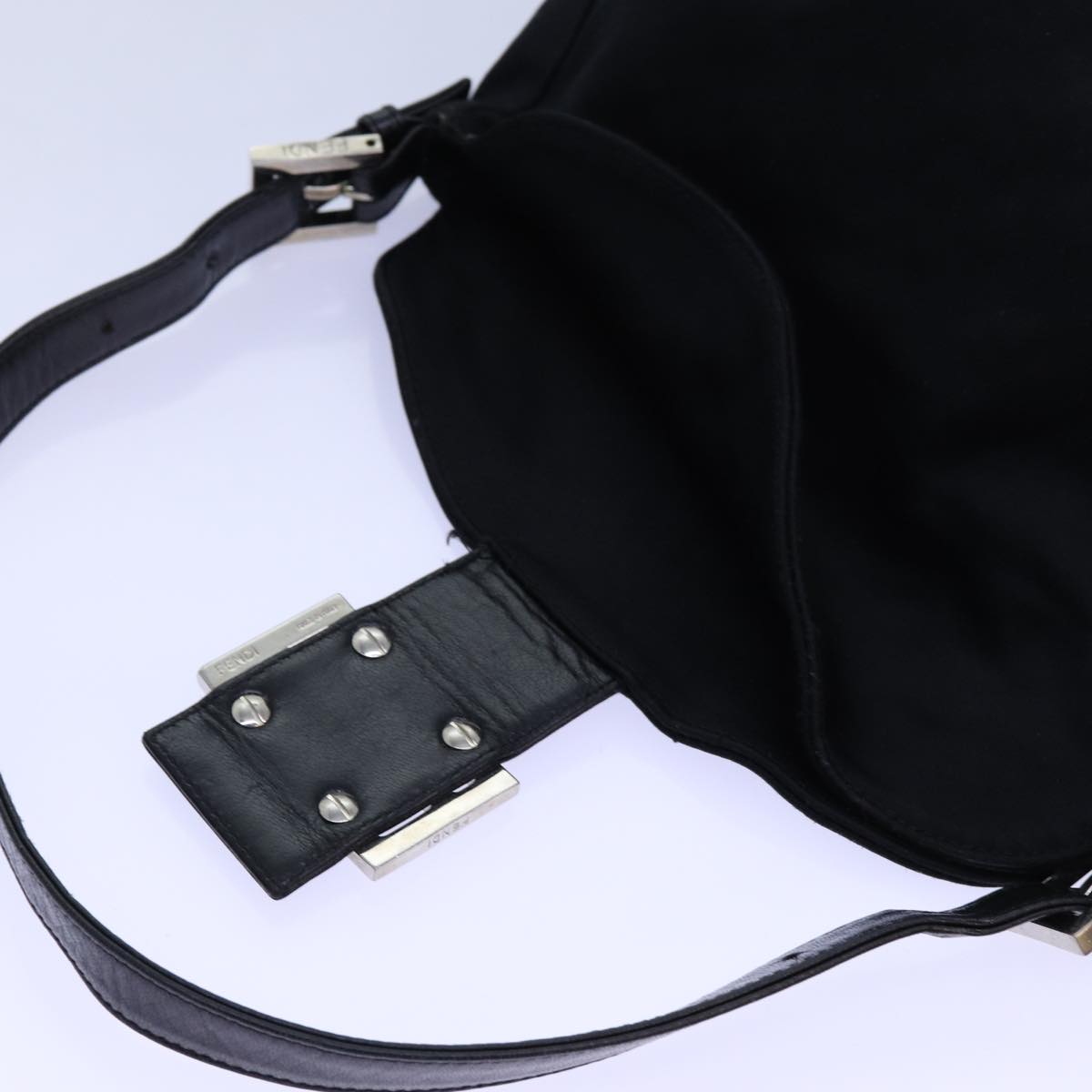 FENDI Mamma Baguette Shoulder Bag Nylon Blackep4044