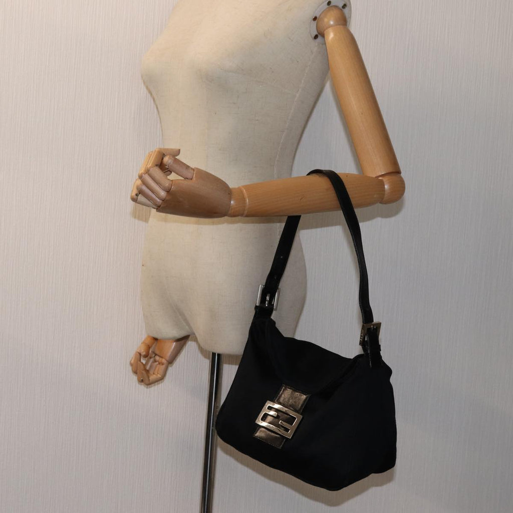 FENDI Mamma Baguette Shoulder Bag Nylon Blackep4044
