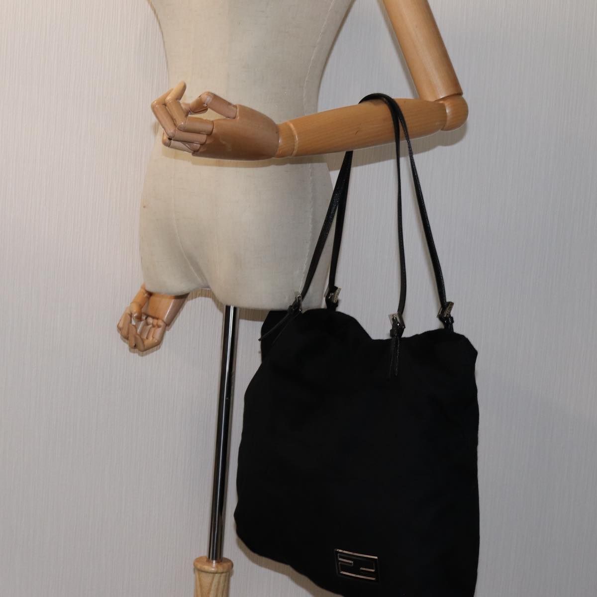 FENDI Tote Bag Wool Blackep4048
