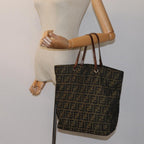 FENDI Zucca Canvas Tote Bag Black Brownep4053
