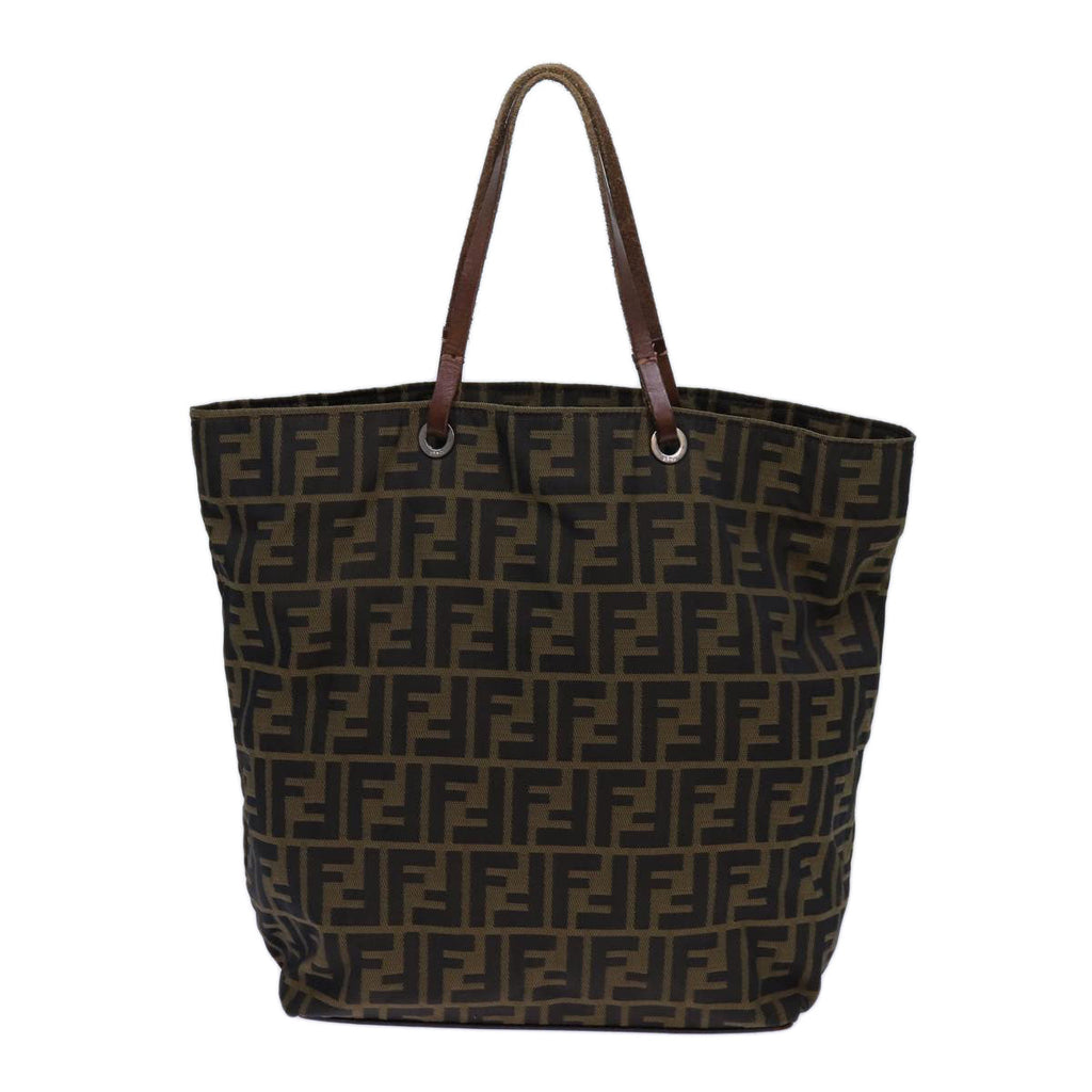 FENDI Zucca Canvas Tote Bag Black Brownep4053
