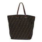 FENDI Zucca Canvas Tote Bag Black Brownep4053
