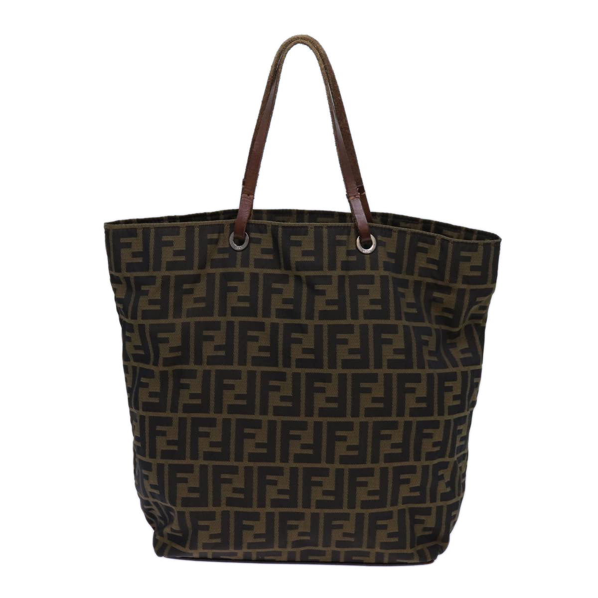 FENDI Zucca Canvas Tote Bag Black Brownep4053