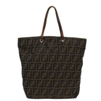 FENDI Zucca Canvas Tote Bag Black Brownep4053