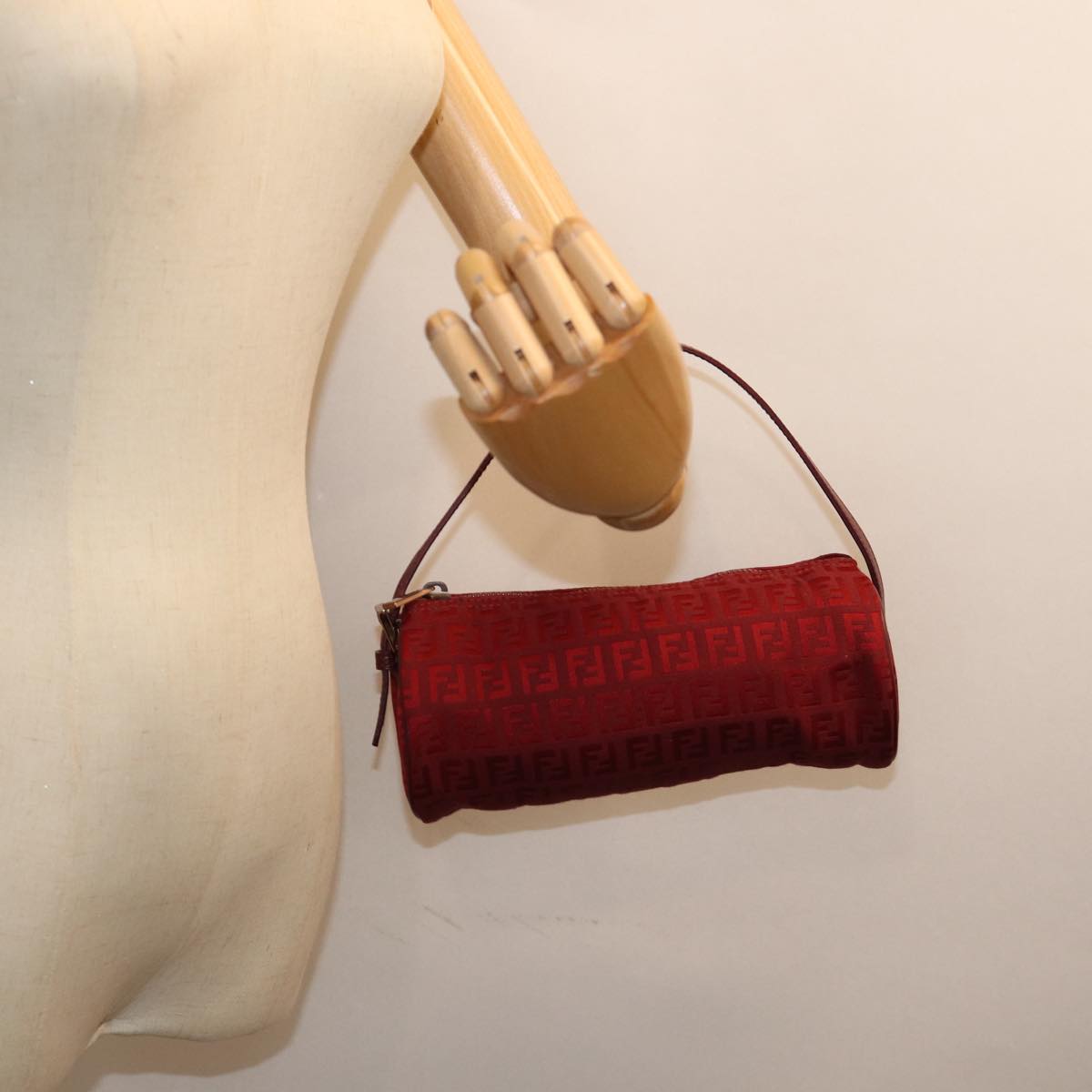 FENDI Zucchino Canvas Hand Bag Redep4059