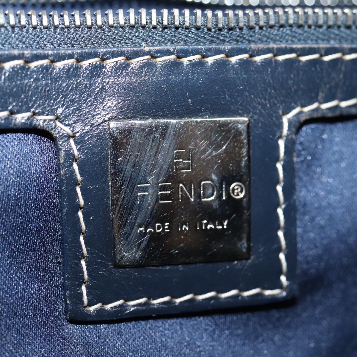 FENDI Zucchino Canvas Tote Bag Navyep4064