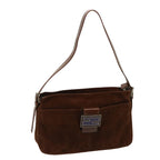 FENDI Mamma Baguette Shoulder Bag Suede Brownep4073