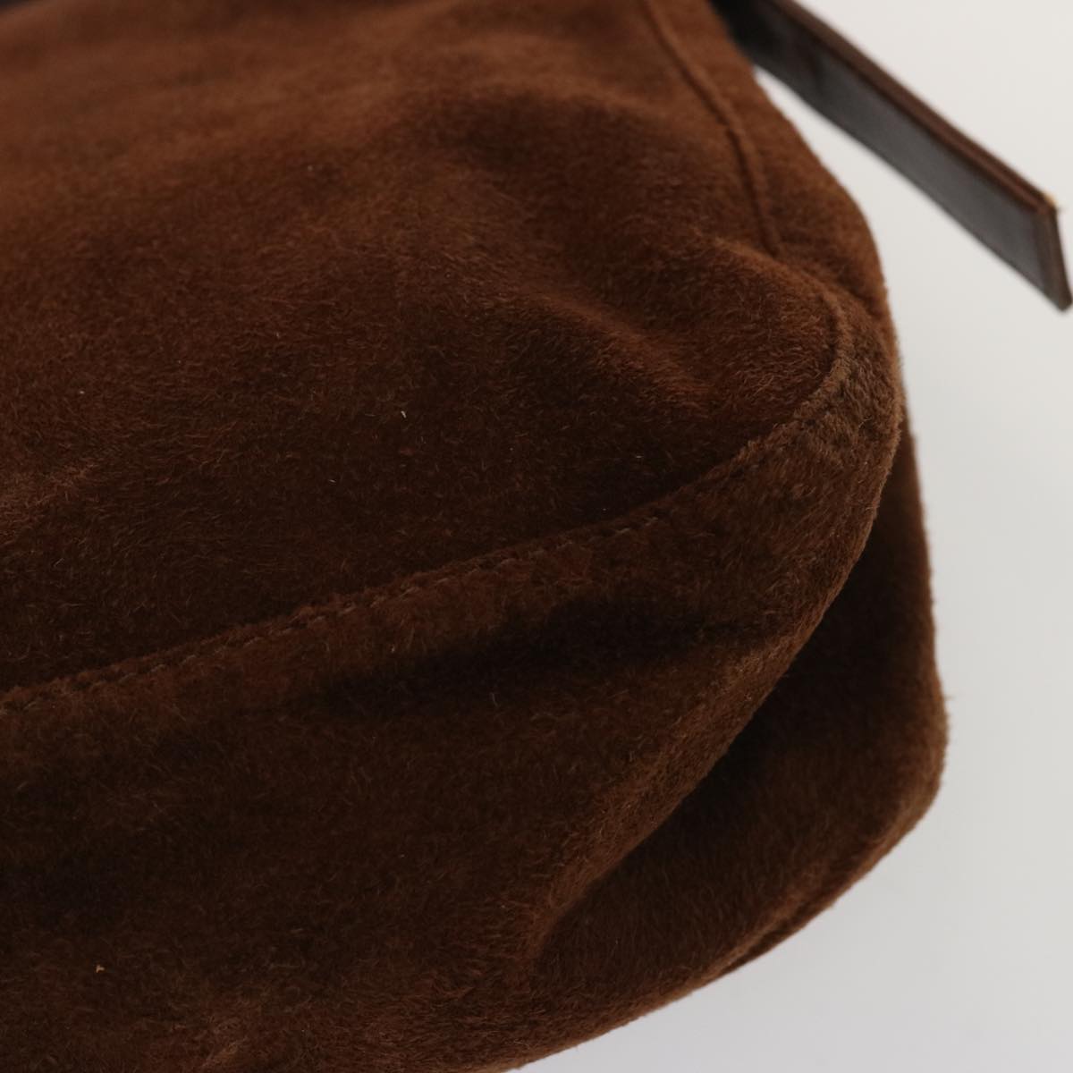 FENDI Mamma Baguette Shoulder Bag Suede Brownep4073