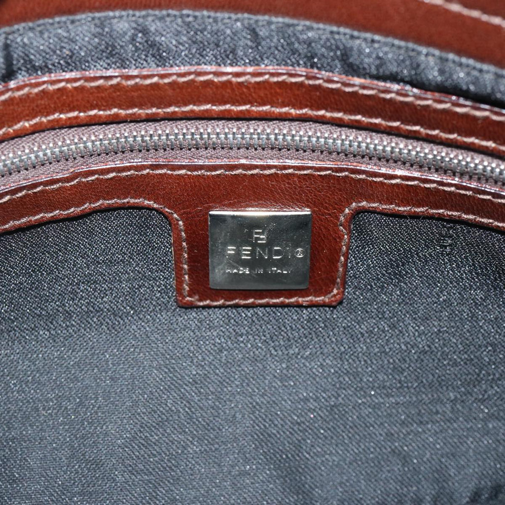 FENDI Mamma Baguette Shoulder Bag Suede Brownep4073