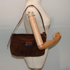 FENDI Mamma Baguette Shoulder Bag Suede Brownep4073