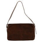 FENDI Mamma Baguette Shoulder Bag Suede Brownep4073
