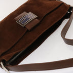 FENDI Mamma Baguette Shoulder Bag Suede Brownep4073