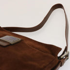 FENDI Mamma Baguette Shoulder Bag Suede Brownep4073