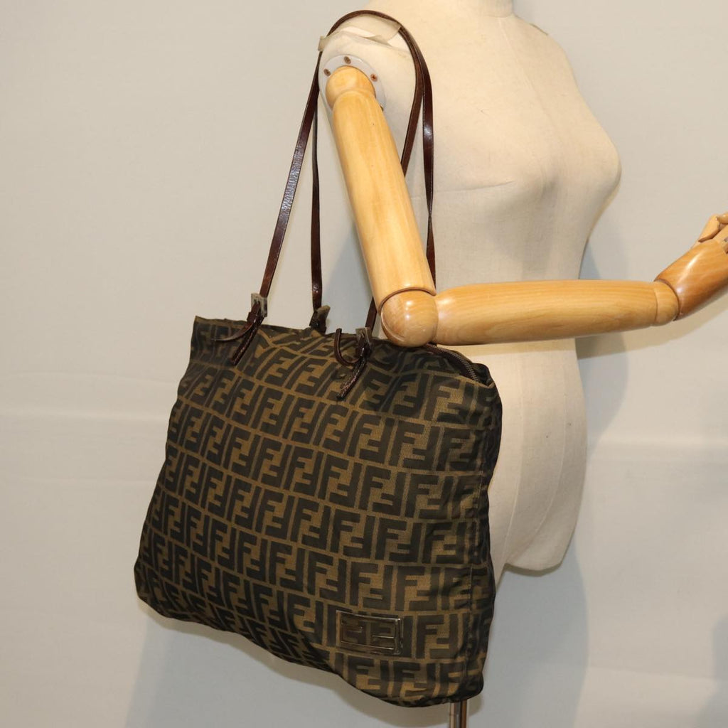 FENDI Zucca Canvas Tote Bag Brown Blackep4139