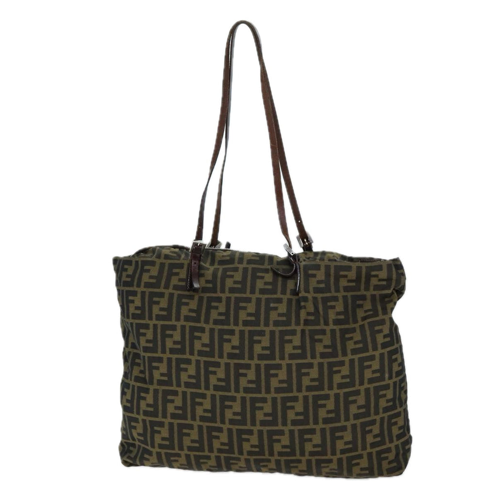 FENDI Zucca Canvas Tote Bag Brown Blackep4139